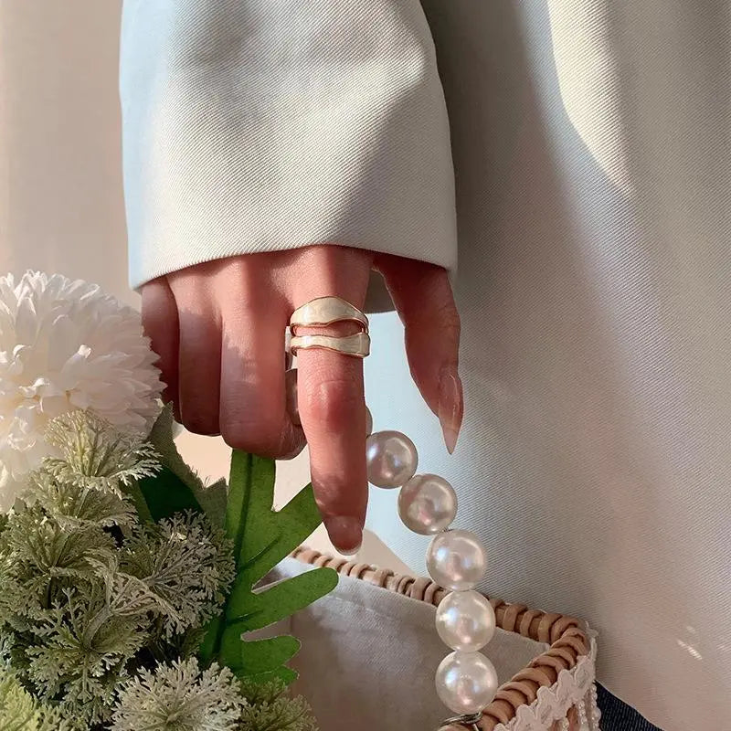 Women’s 18k Gold Plated Double Organic Design Ring