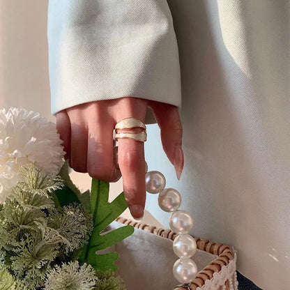 Women’s 18k Gold Plated Double Organic Design Ring