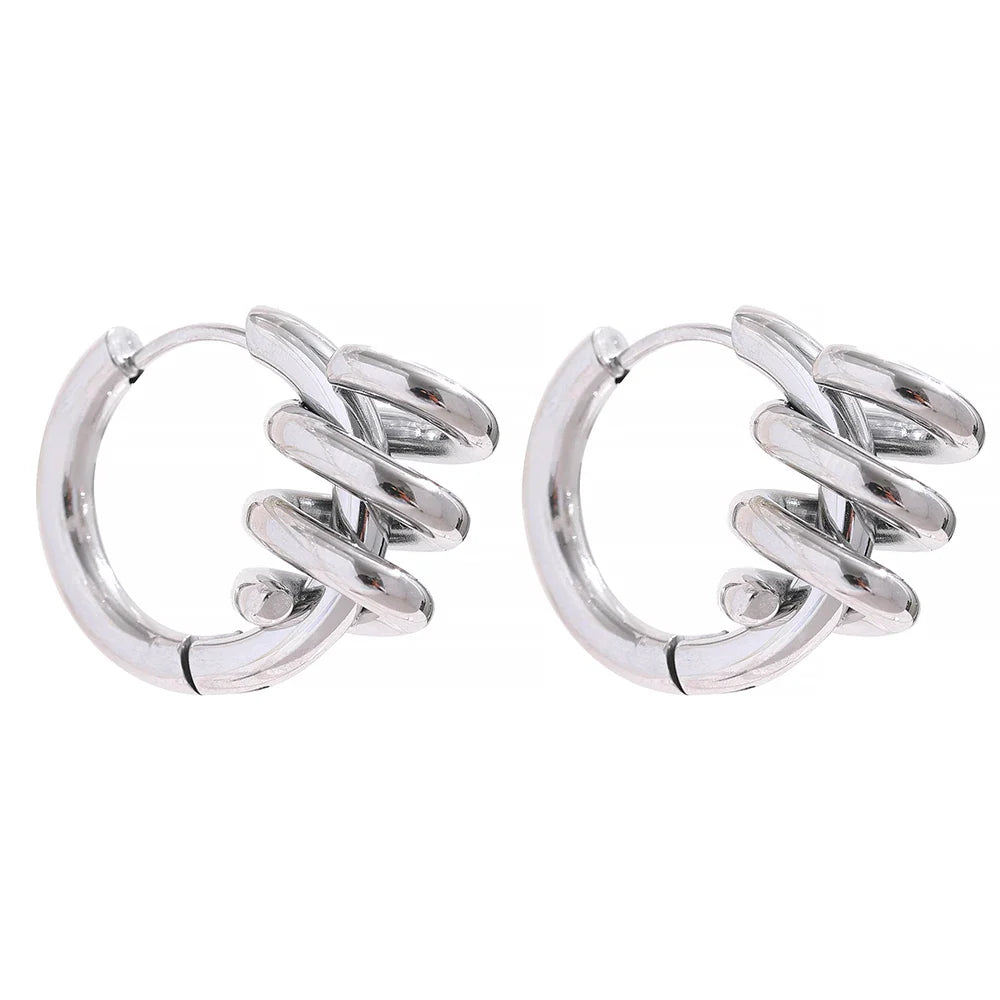 18k Gold-Plated Spiral Spring Hoop Earrings