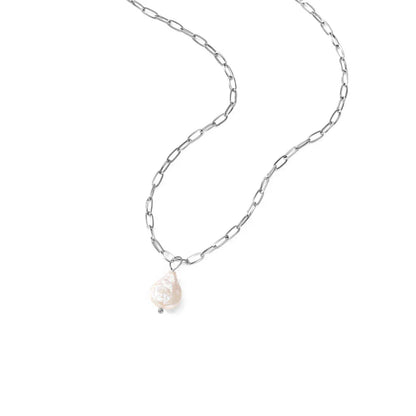 18k Gold-Plated Natural Pearl Minimalist Chain Necklace