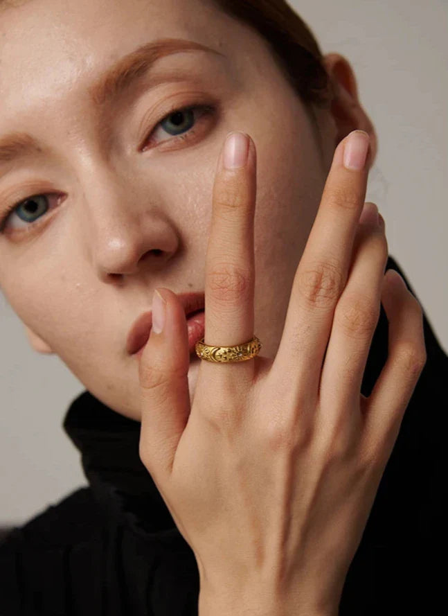 18k Gold-Plated Minimalist Celestial Ring