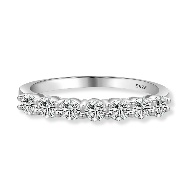 925 Silver Half Eternity Ring with Zirconia