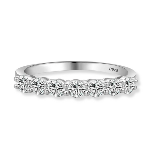 925 Silver Half Eternity Ring with Zirconia