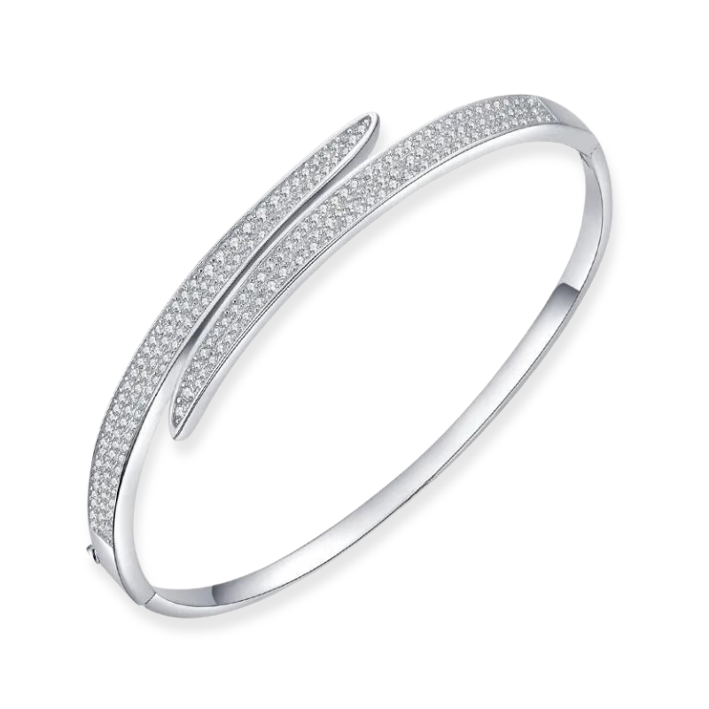 White Gold-Plated Cubic Zirconia Bracelet