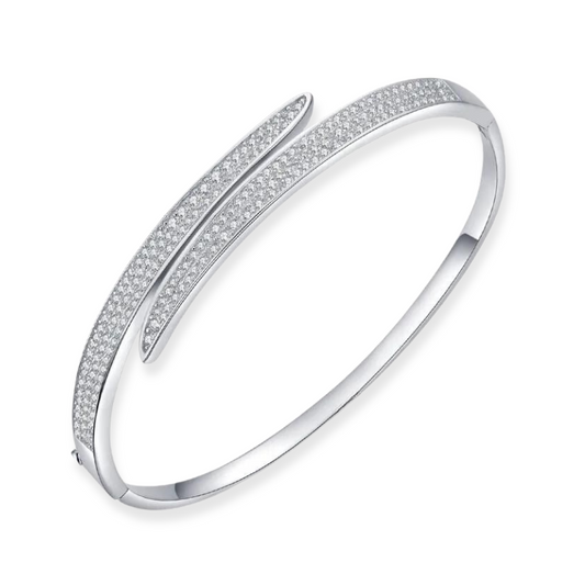 White Gold-Plated Cubic Zirconia Bracelet