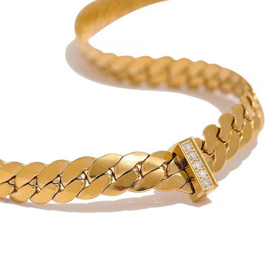 Zirconia Bar Necklace – 18ct Gold-Plated