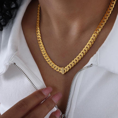 Zirconia Bar Necklace – 18ct Gold-Plated