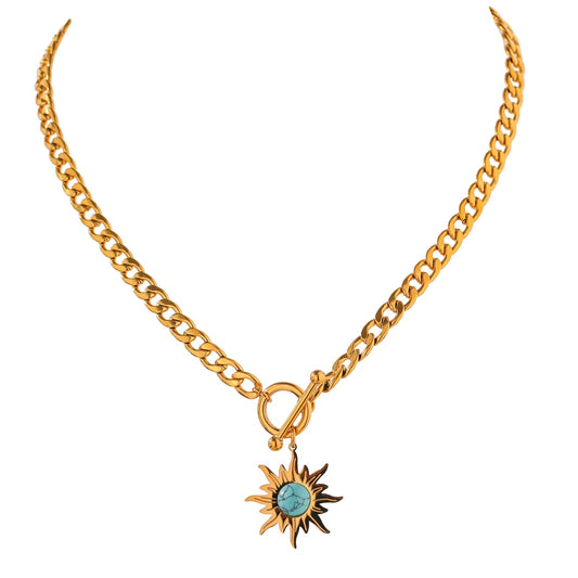 Sun Pendant Necklace – 18ct Gold-Plated