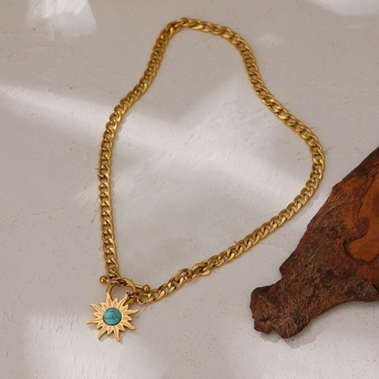 Sun Pendant Necklace – 18ct Gold-Plated