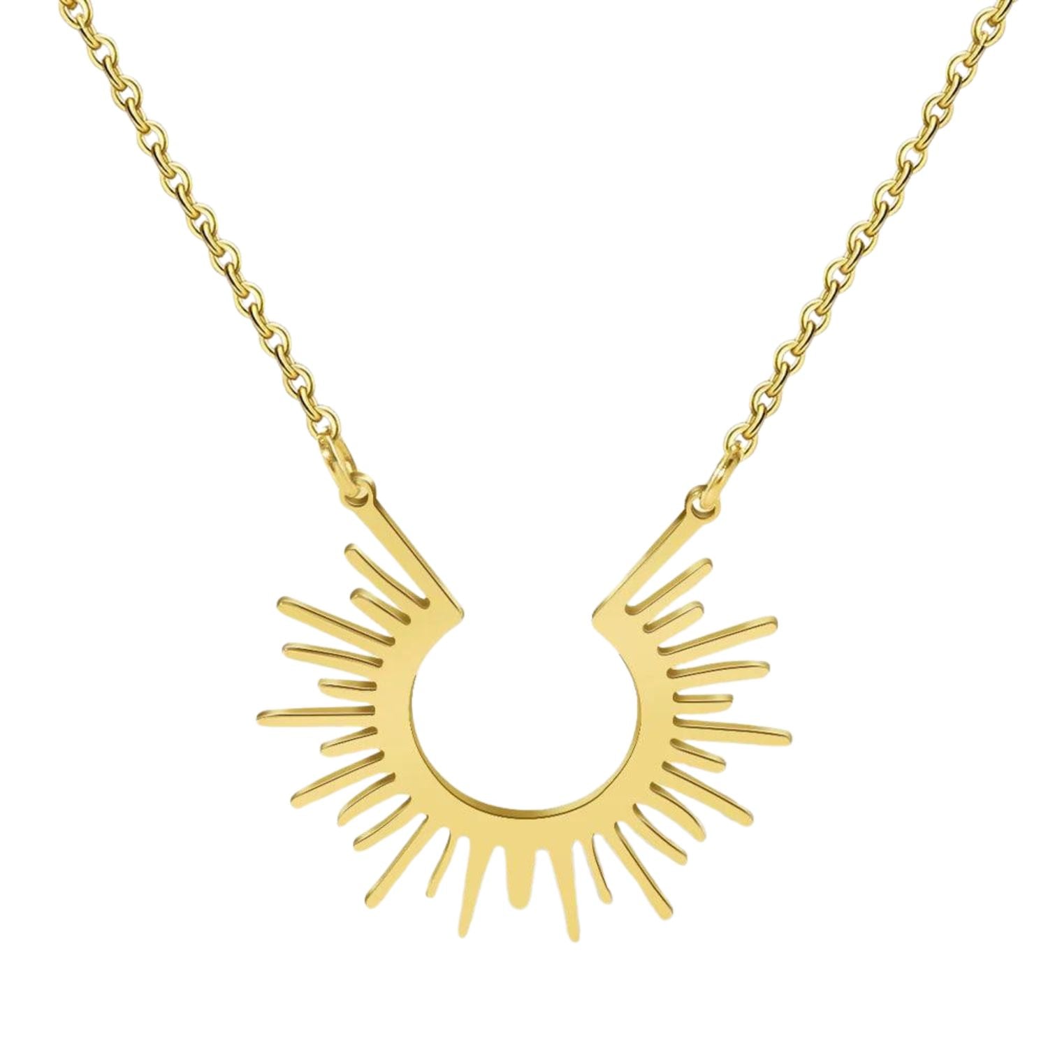 Open Sun Rays Necklace – 18ct Gold-Plated