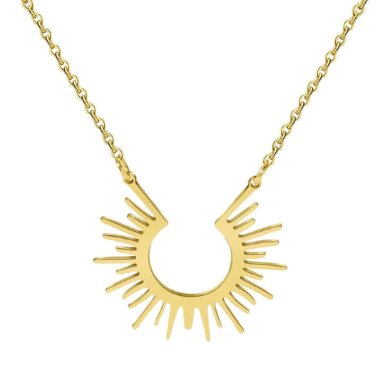 Open Sun Rays Necklace – 18ct Gold-Plated