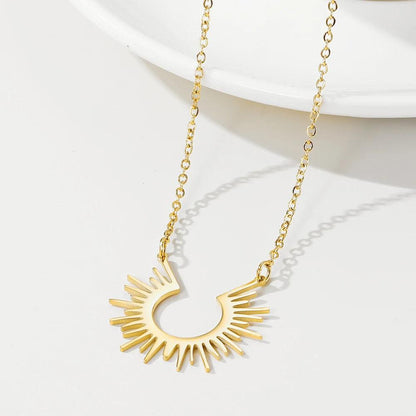 Open Sun Rays Necklace – 18ct Gold-Plated