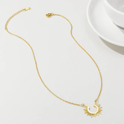 Open Sun Rays Necklace – 18ct Gold-Plated
